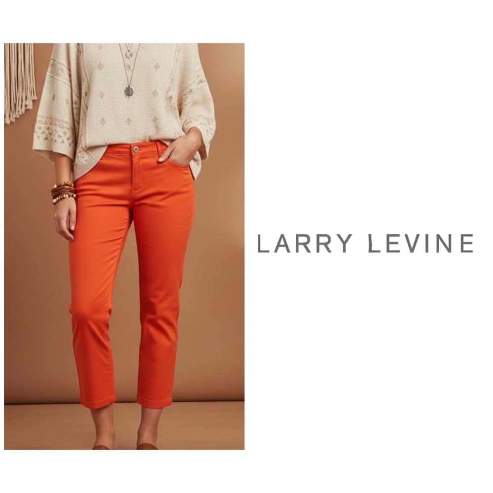 Larry Levine Orange Cropped Capris
